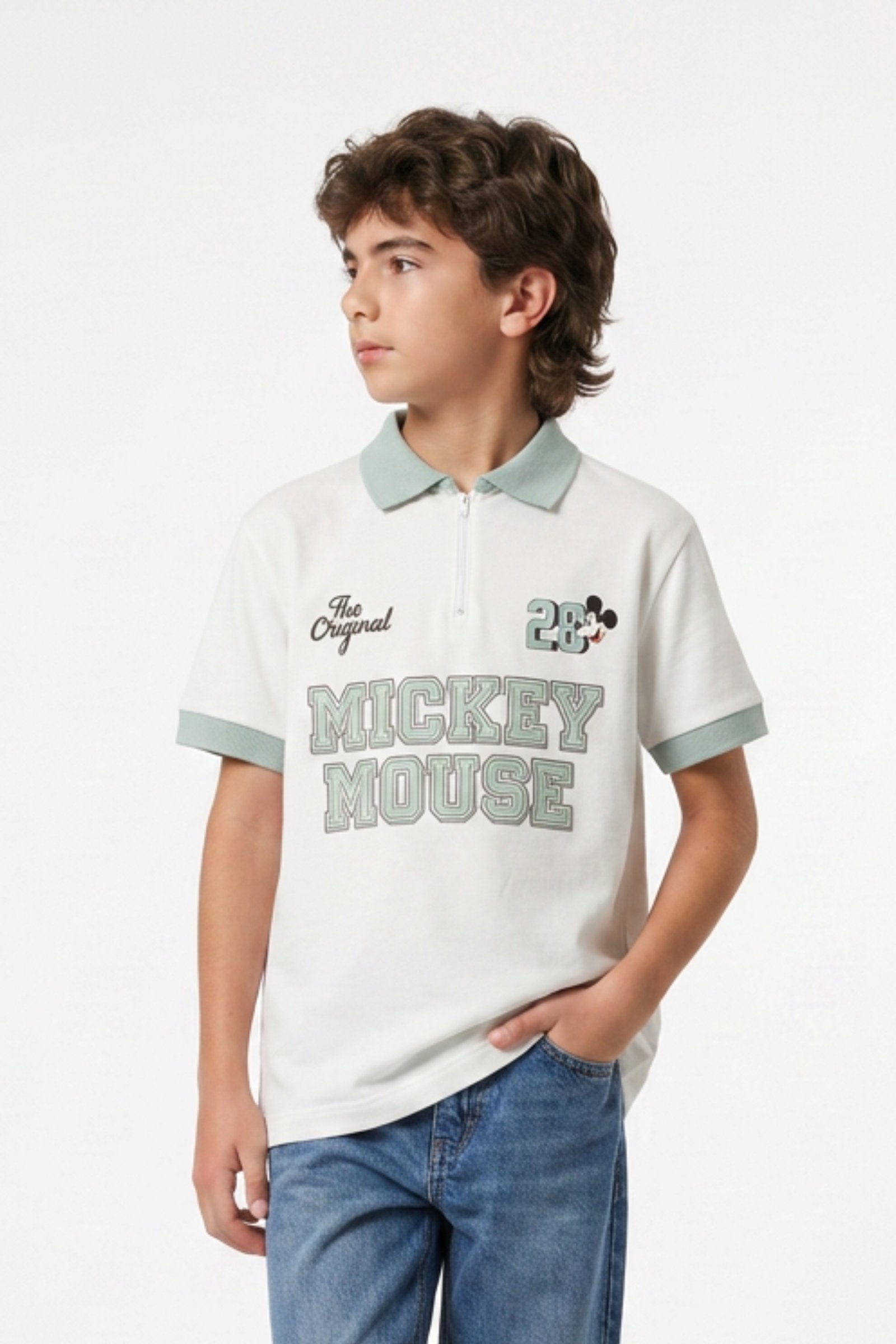 Camiseta para niño mickey cuello camisero imagen 2