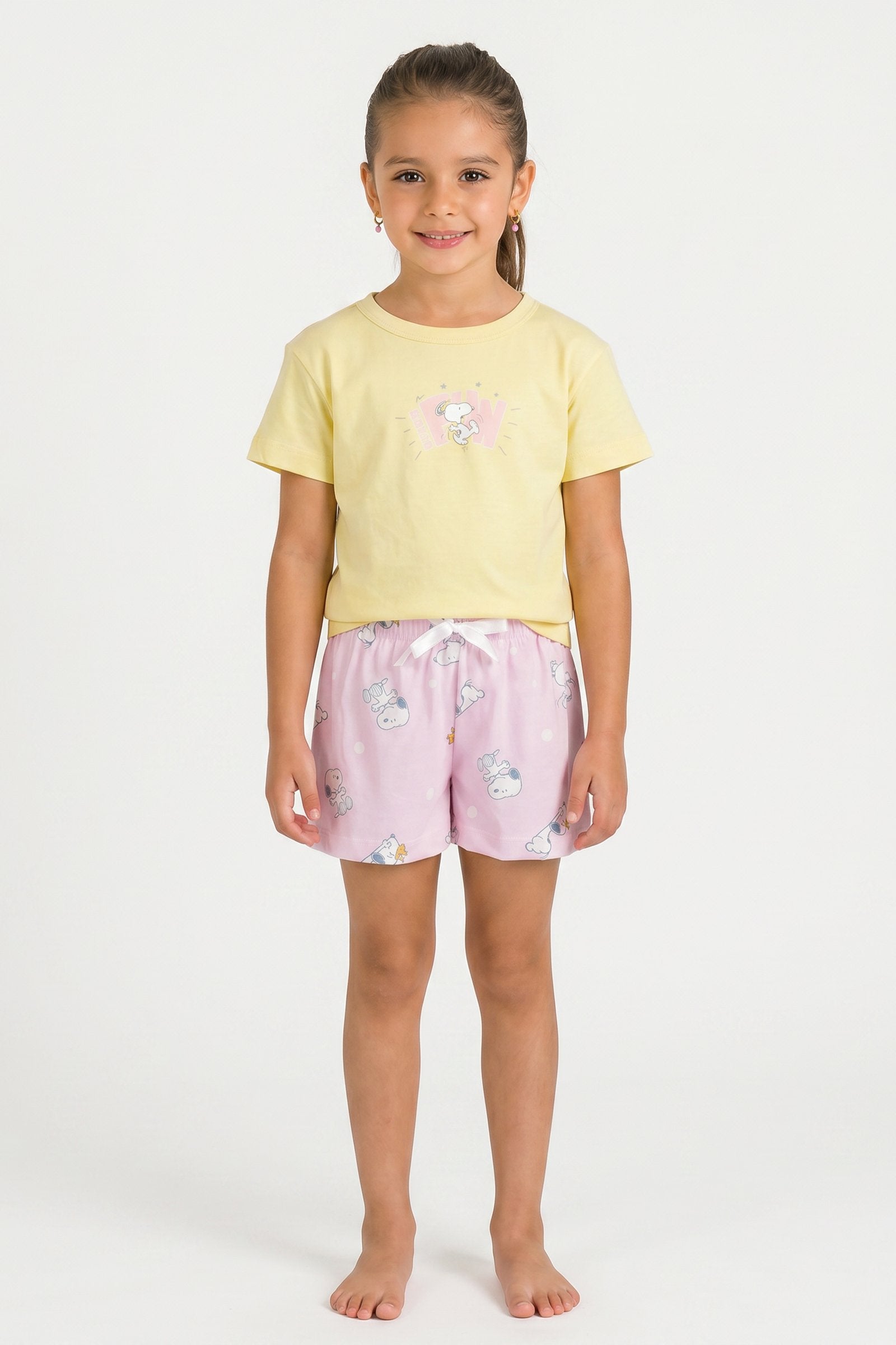 Pijama de niña snoopy manga corta imagen 4