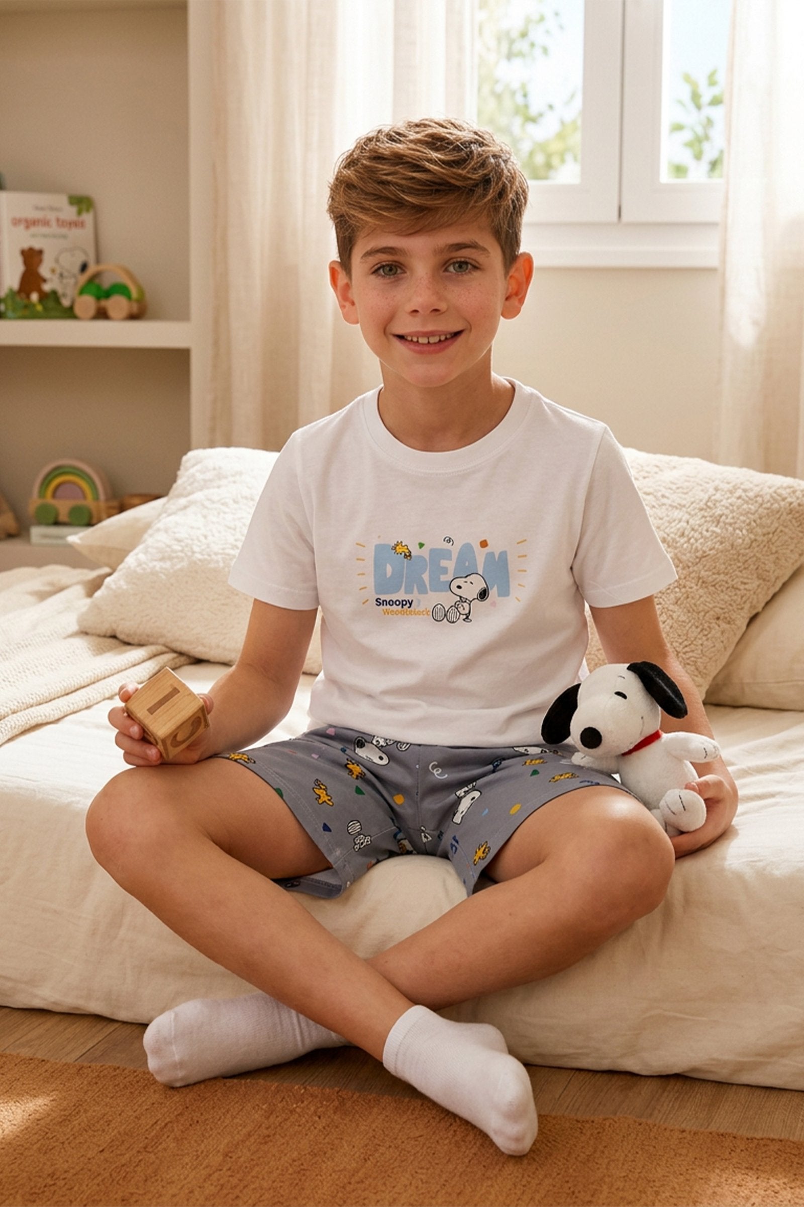 Pijama de niño snoopy cuello redondo imagen 5