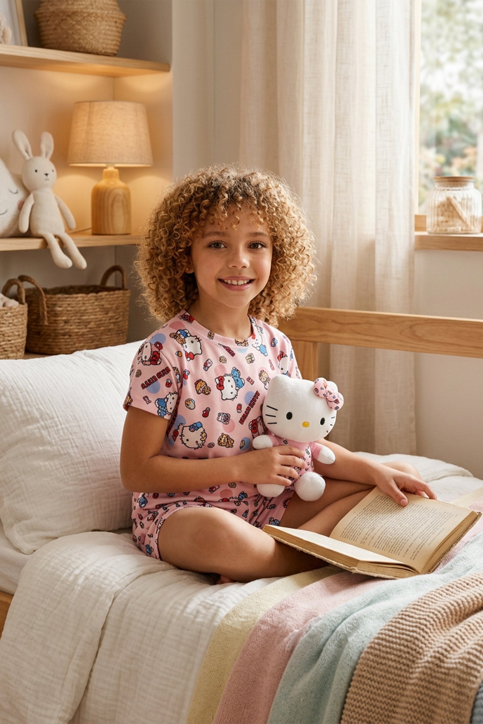 Pijama de niña hello kitty manga corta imagen 5