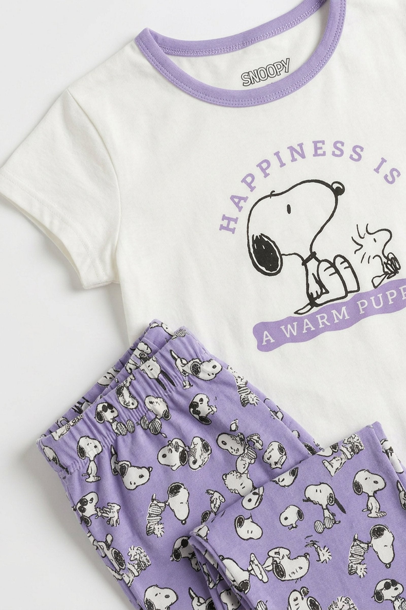 Pijama de niña snoopy manga corta imagen 4