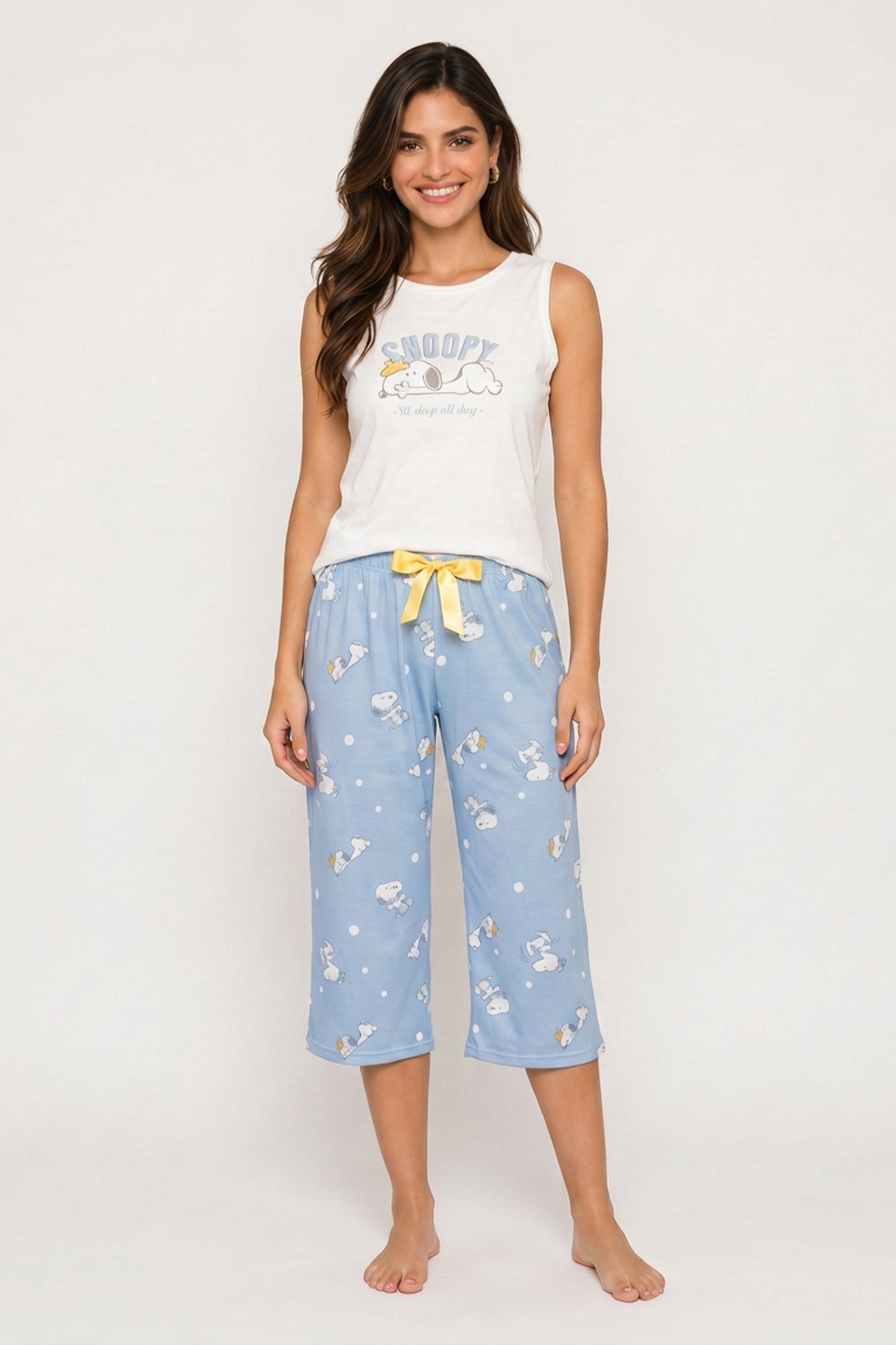 Pijama capry de dama snoopy manga sisa imagen 2