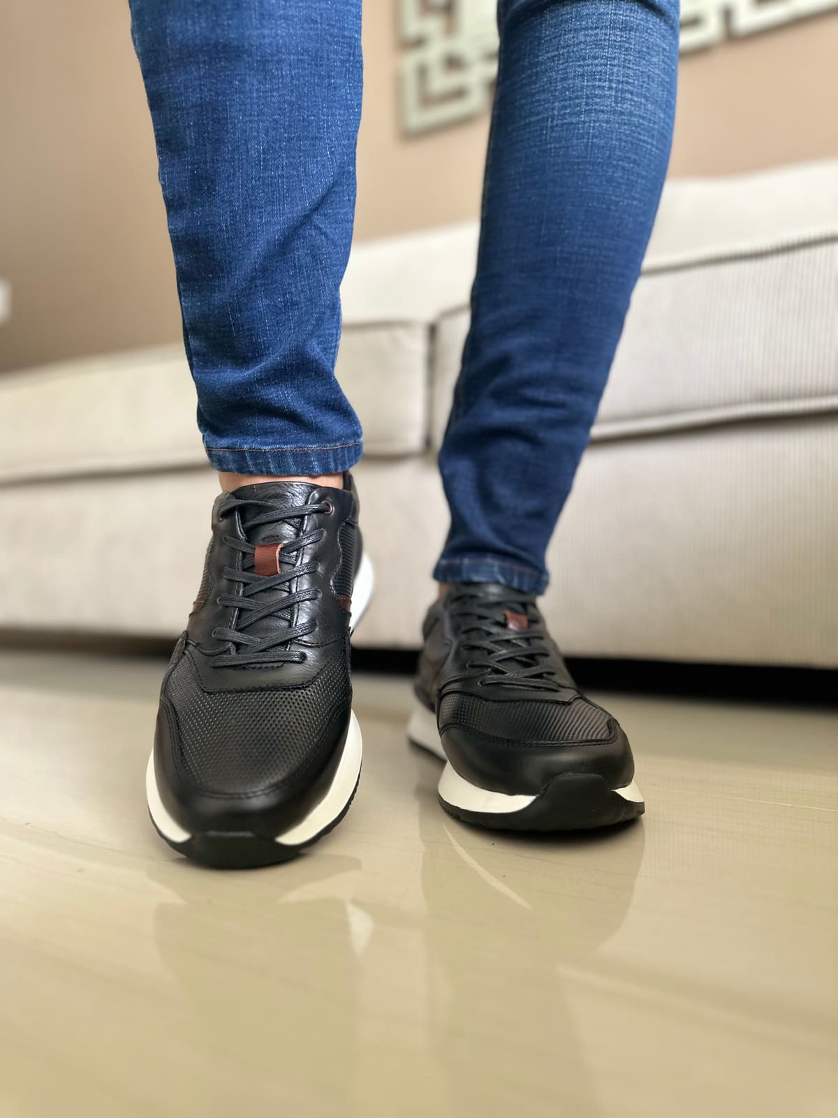 SNEAKER POLTER - EN CUERO - PARA HOMBRE - REF:3211 imagen 2