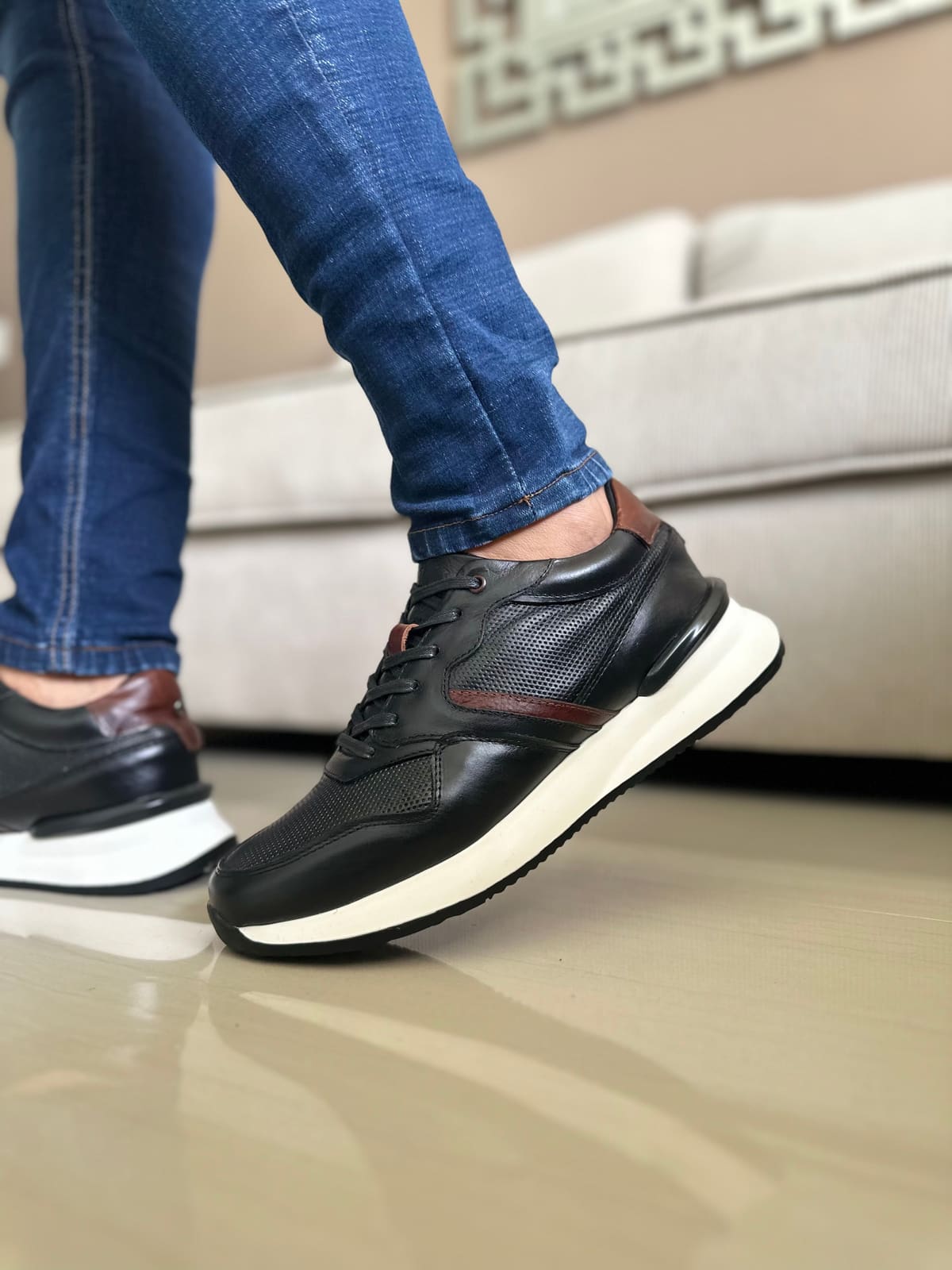 SNEAKER POLTER - EN CUERO - PARA HOMBRE - REF:3211 imagen 3