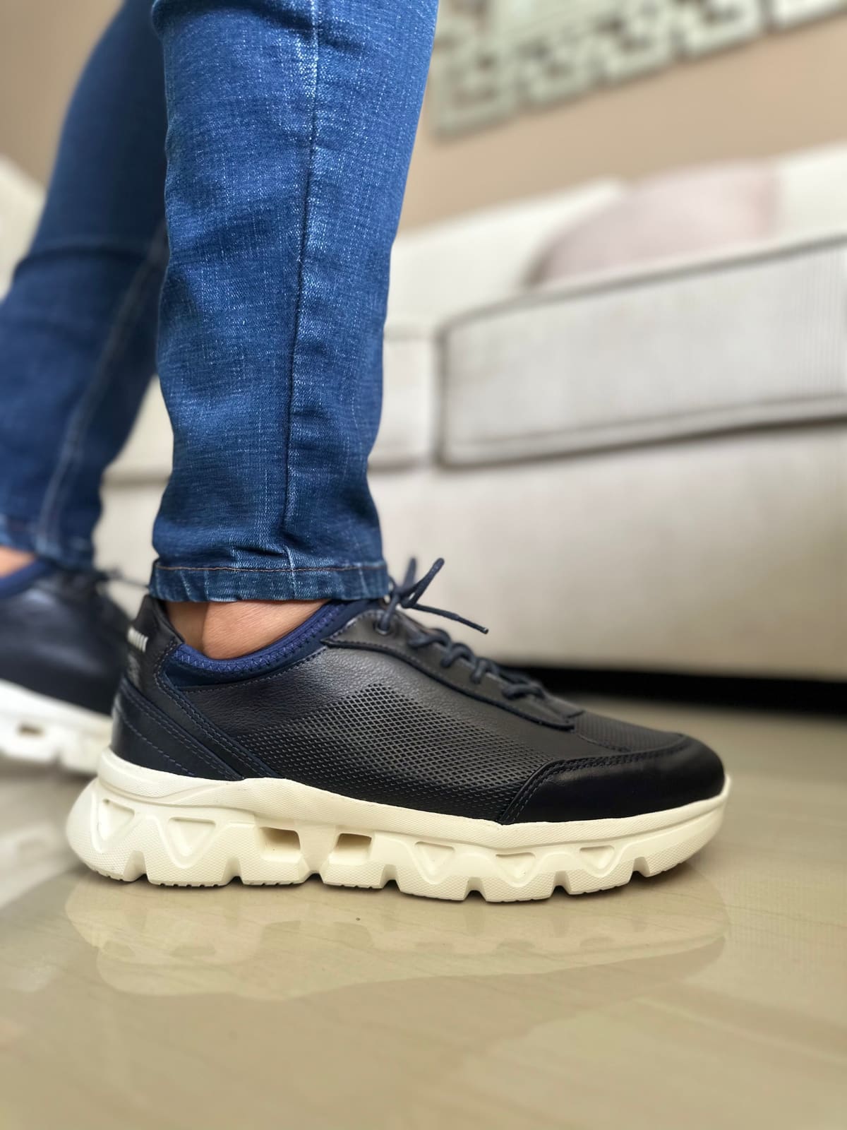 SNEAKERS LIT.-CUERO HOMBRE REF: 402 NEGRO imagen 2