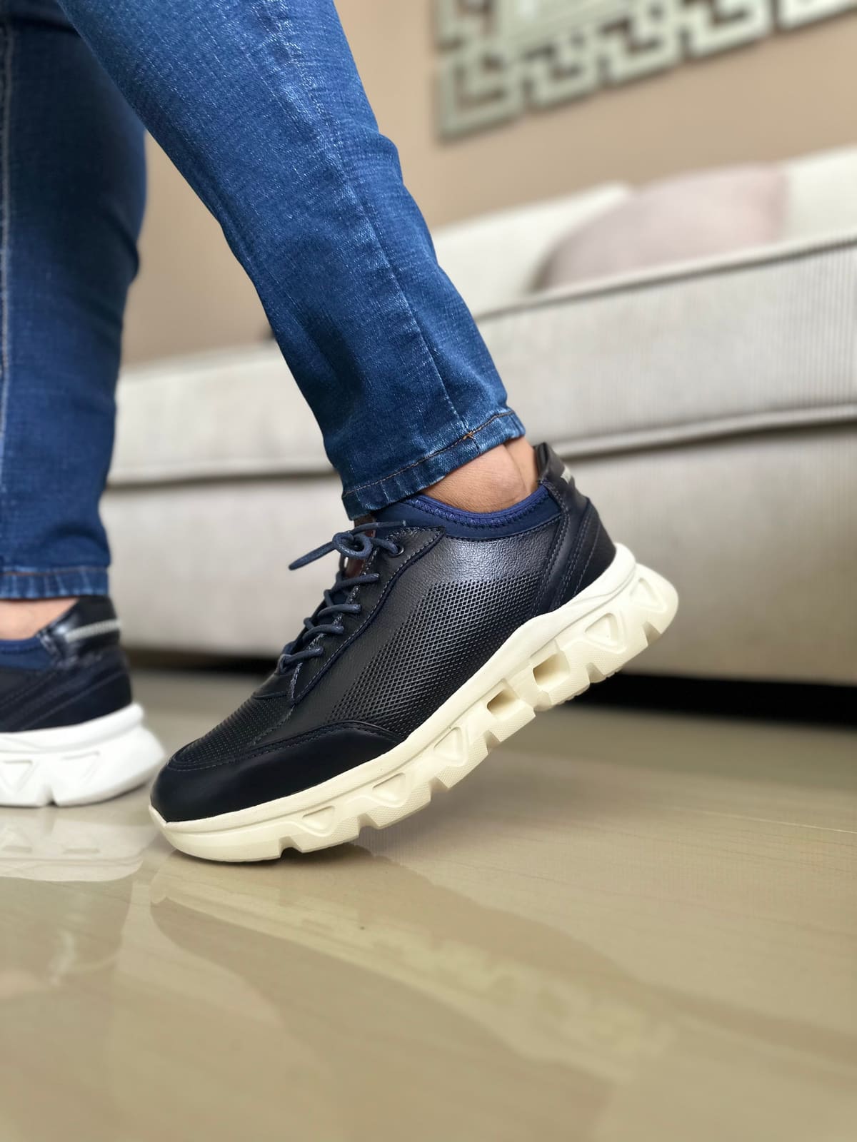 SNEAKERS LIT.-CUERO HOMBRE REF: 402 NEGRO imagen 3