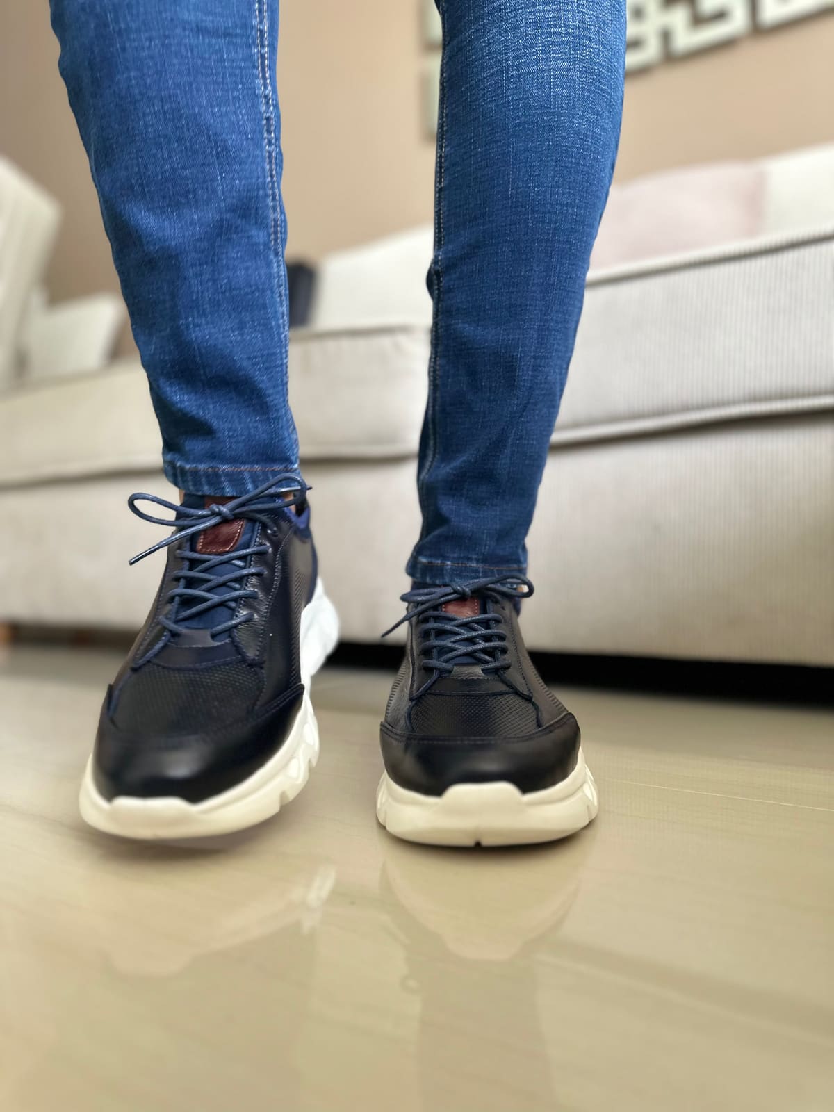 SNEAKERS LIT.-CUERO HOMBRE REF: 402 NEGRO imagen 4