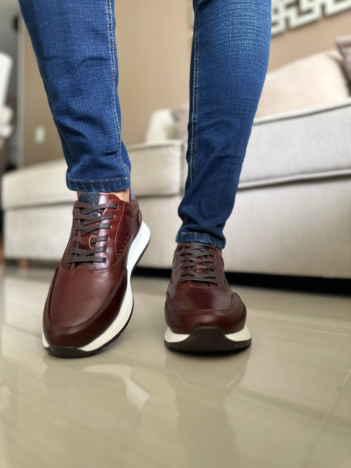 SNEAKERS TOPAXI- CUERO LISO CONAC REF:T15 imagen 3