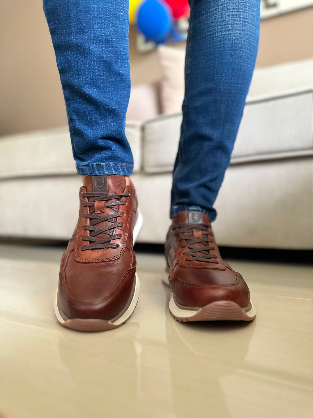 SNEAKERS TUW EN CUERO-REF: 2091 CANELA imagen 4