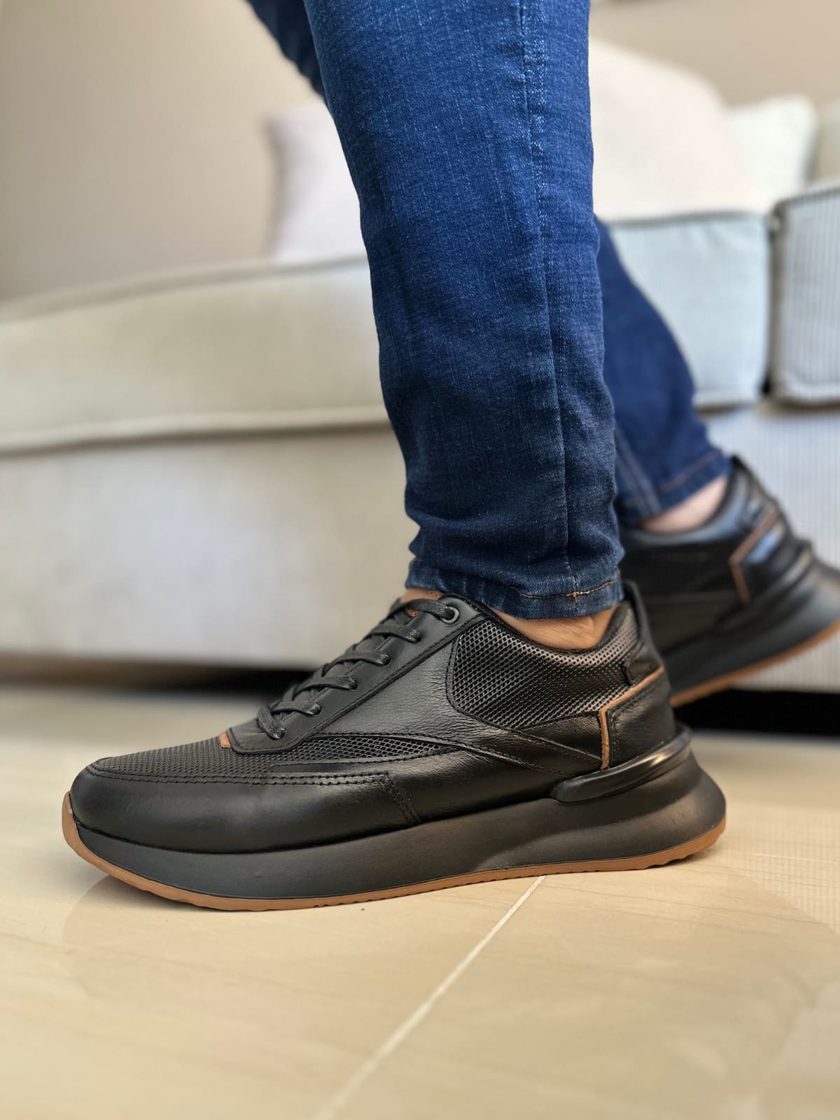 SNEAKERS ORVELTE - PARA HOMBRE - EN CUERO - REF: 3223P imagen 2