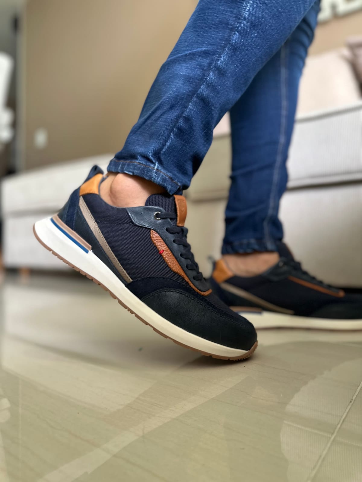 SNEAKERS GOP EN CUERO\LONA -REF: 317 AZUL imagen 3
