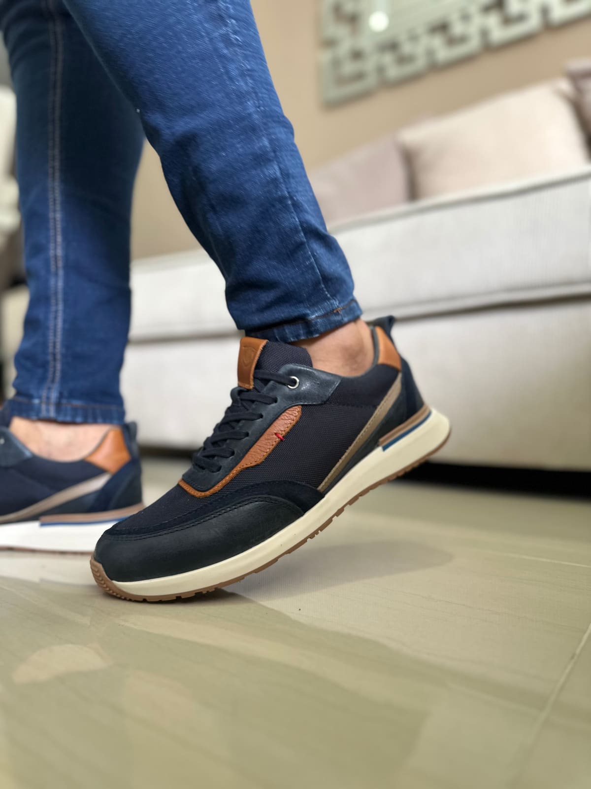 SNEAKERS GOP EN CUERO\LONA -REF: 317 AZUL imagen 4