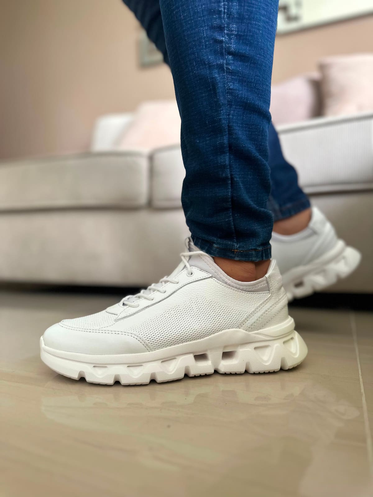 SNEAKERS LIT.-CUERO HOMBRE REF: 402 BLANCO imagen 2
