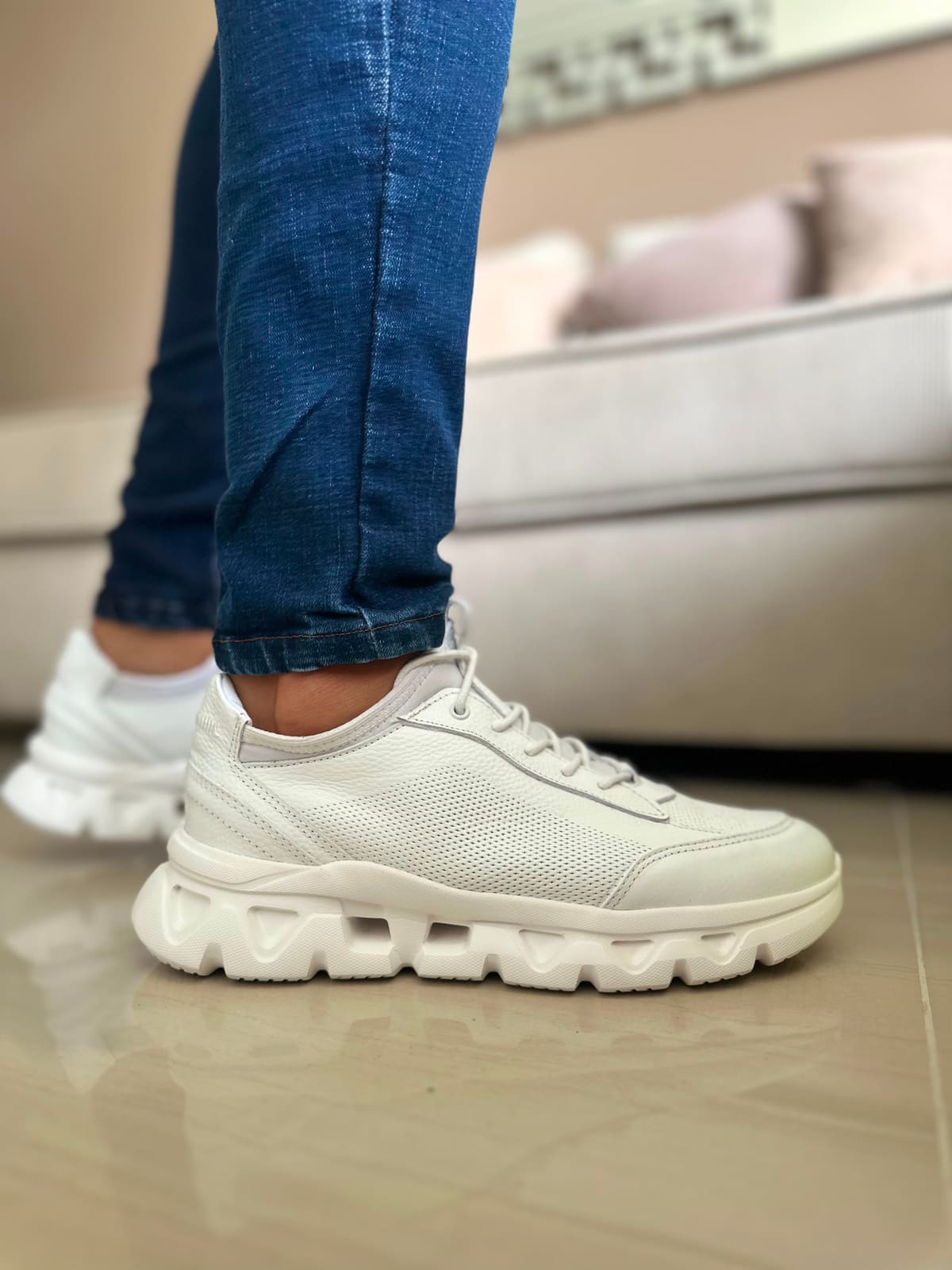 SNEAKERS LIT.-CUERO HOMBRE REF: 402 BLANCO imagen 4