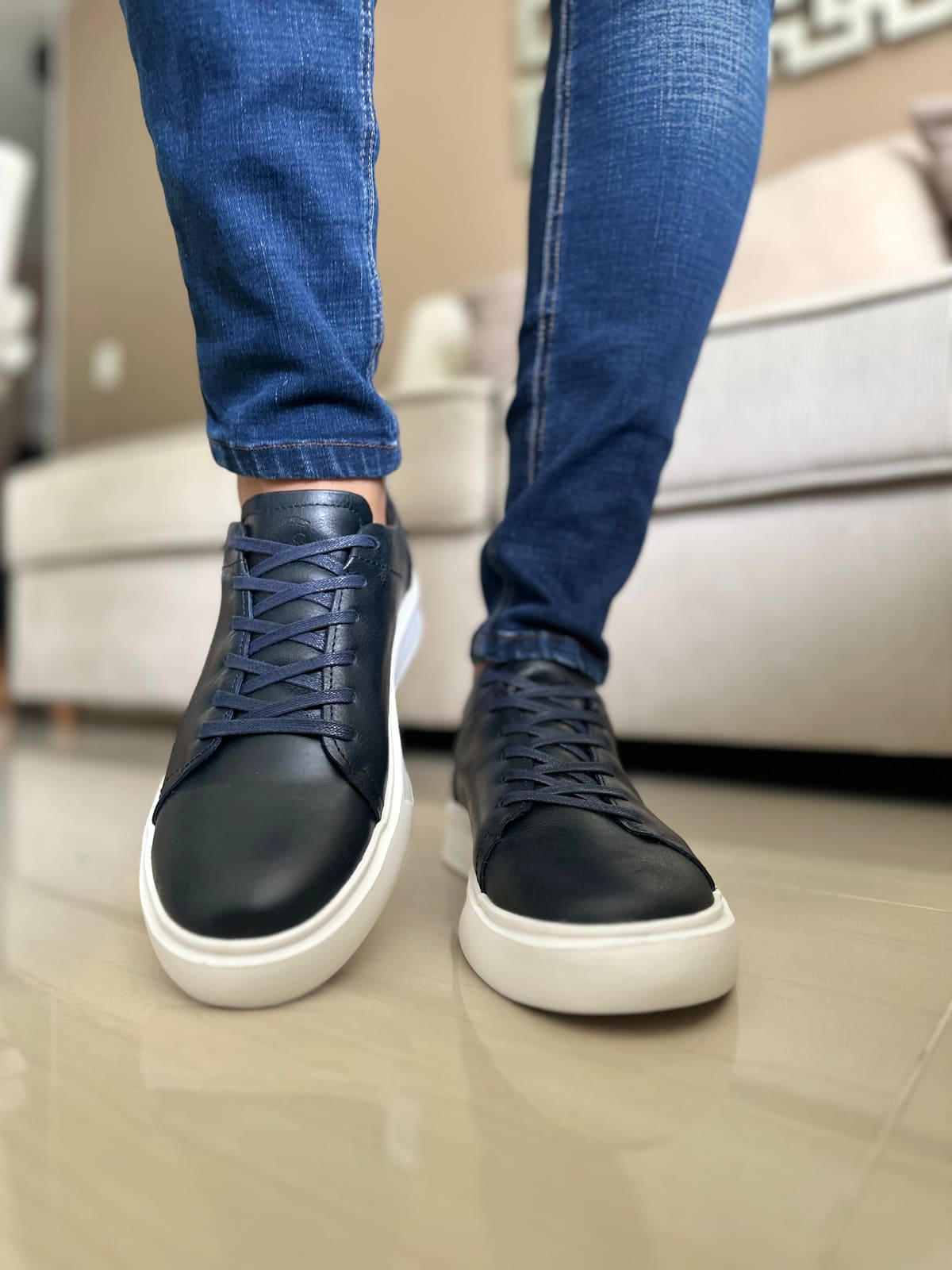 SNEAKERS EN CUERO VACUNO AZUL REF 3312 AZUL imagen 2