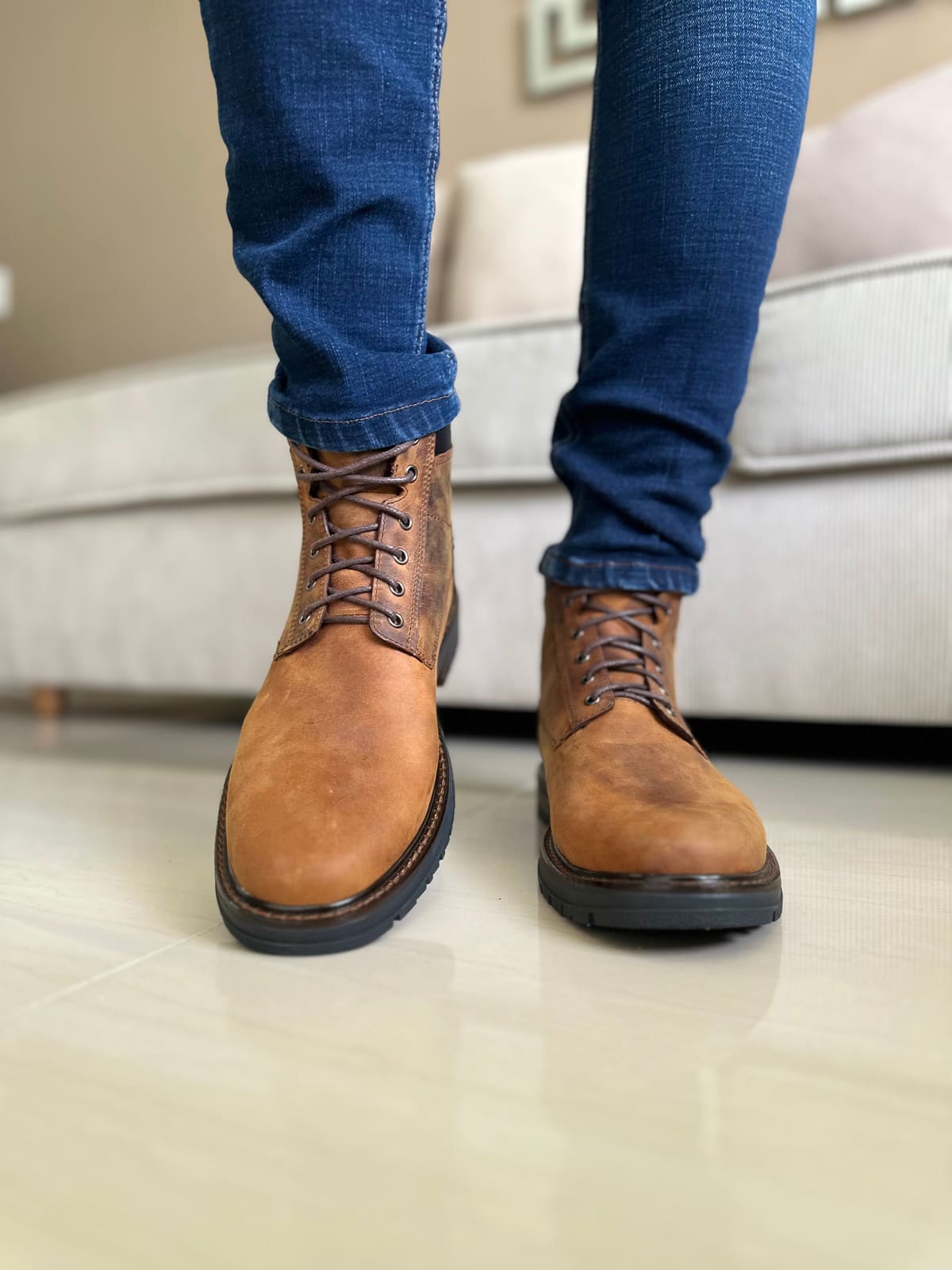 BOTAS KANE - EN CUERO - PARA HOMBRE - REF: ZIPACON MIEL imagen 2