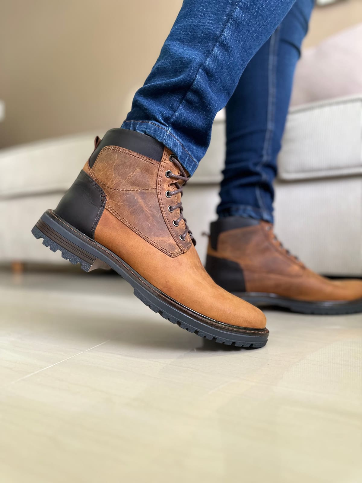 BOTAS KANE - EN CUERO - PARA HOMBRE - REF: ZIPACON MIEL imagen 3