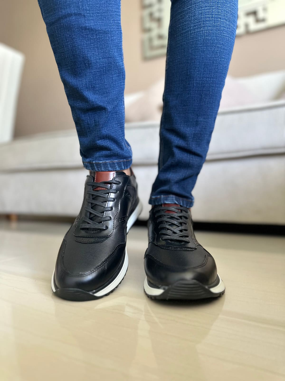 SNEAKERS TUW NEGROS- EN CUERO-REF:1229.86 imagen 3