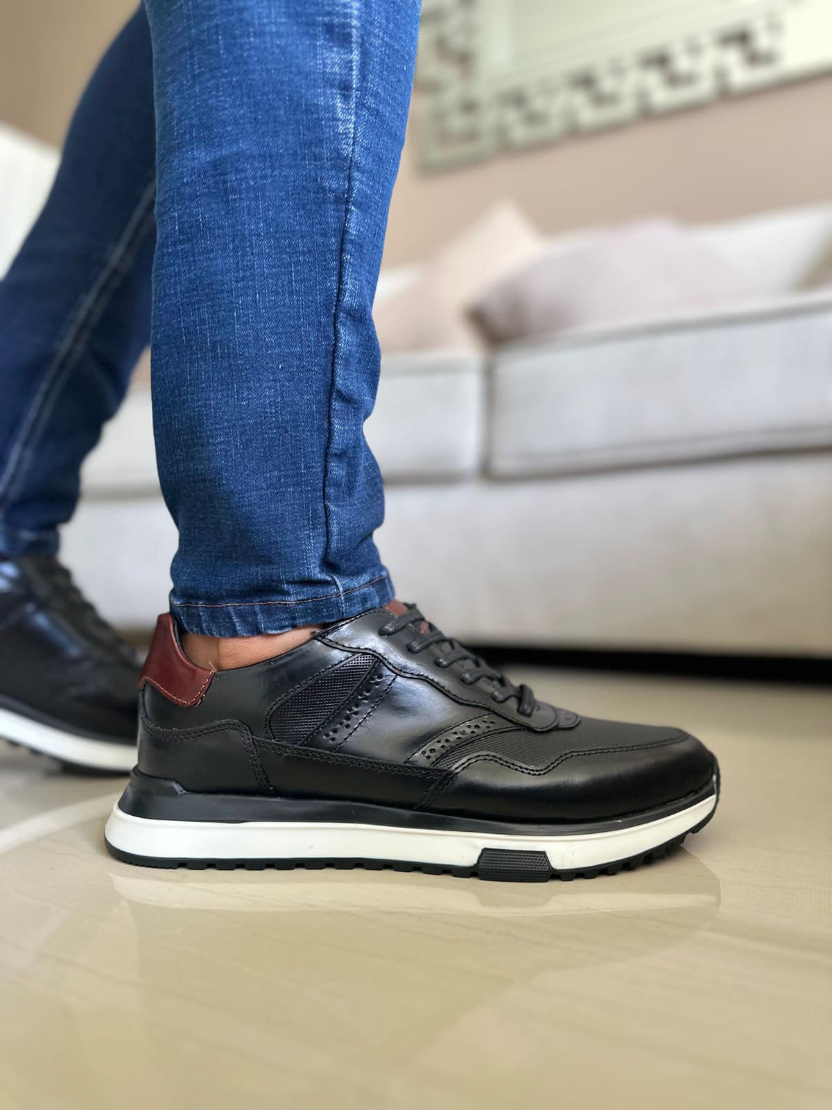 SNEAKERS TUW NEGROS- EN CUERO-REF:1229.86 imagen 4