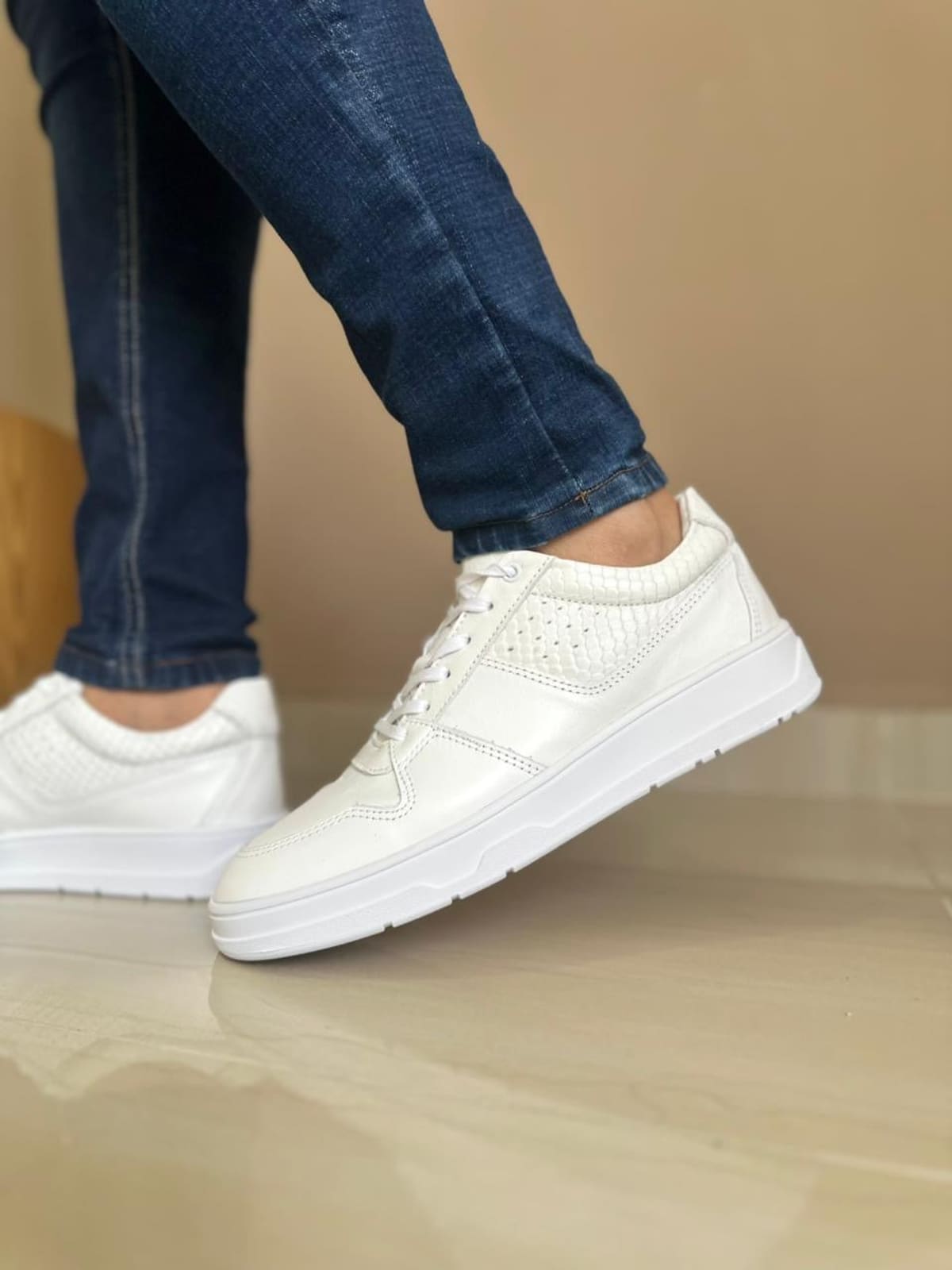 SNEAKER - EN CUERO - PARA HOMBRE REF: PLANO BLANCO imagen 3