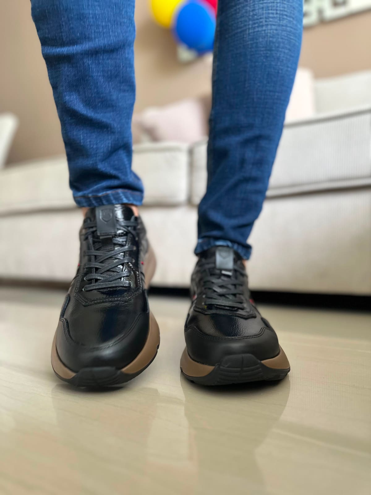 SNEAKERS POUL CUERO- REF: 313 NEGRO imagen 3