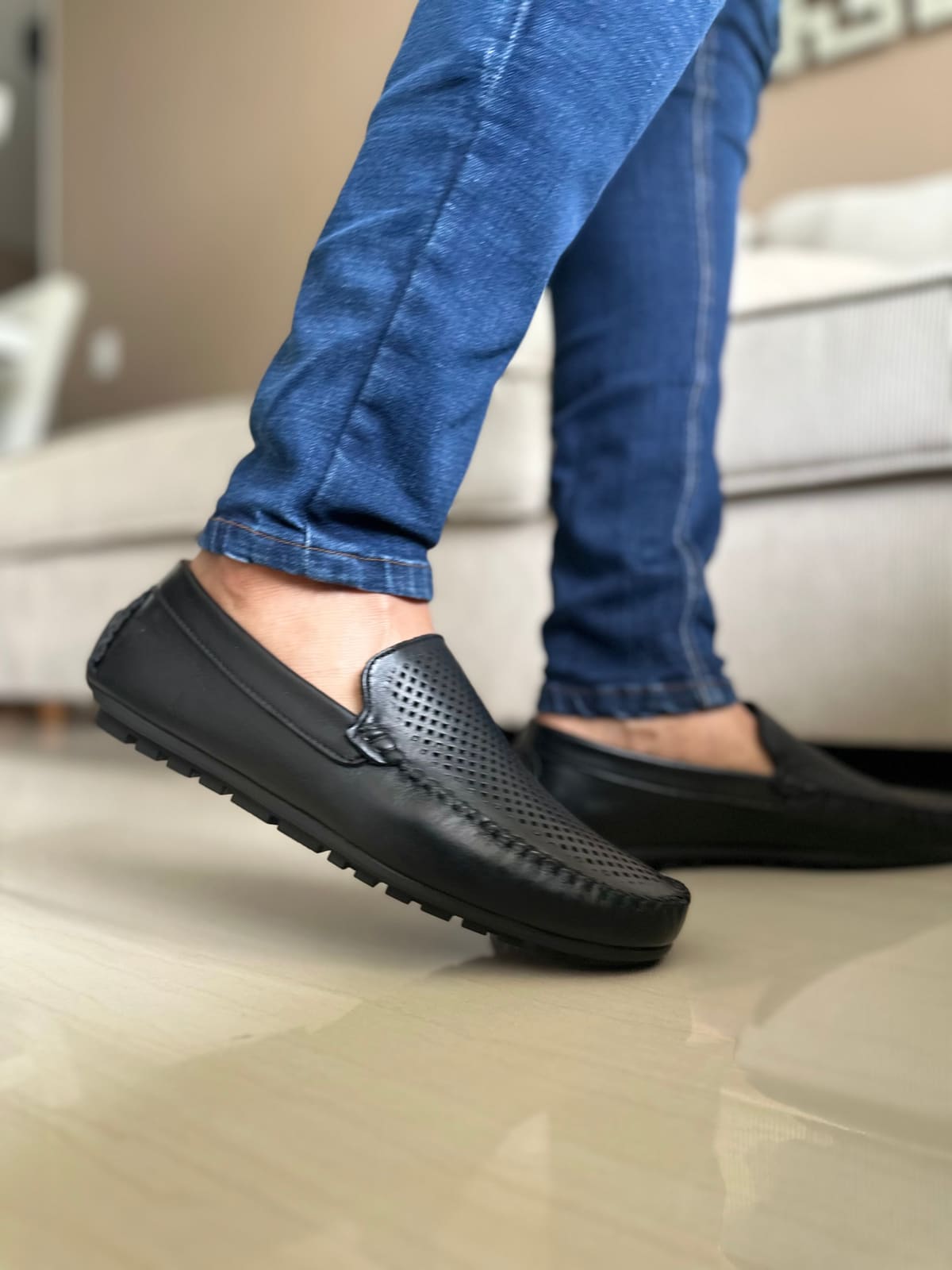 MOCASINES EN CUERO - PARA Hombre REF: 1000 NEGRO imagen 3