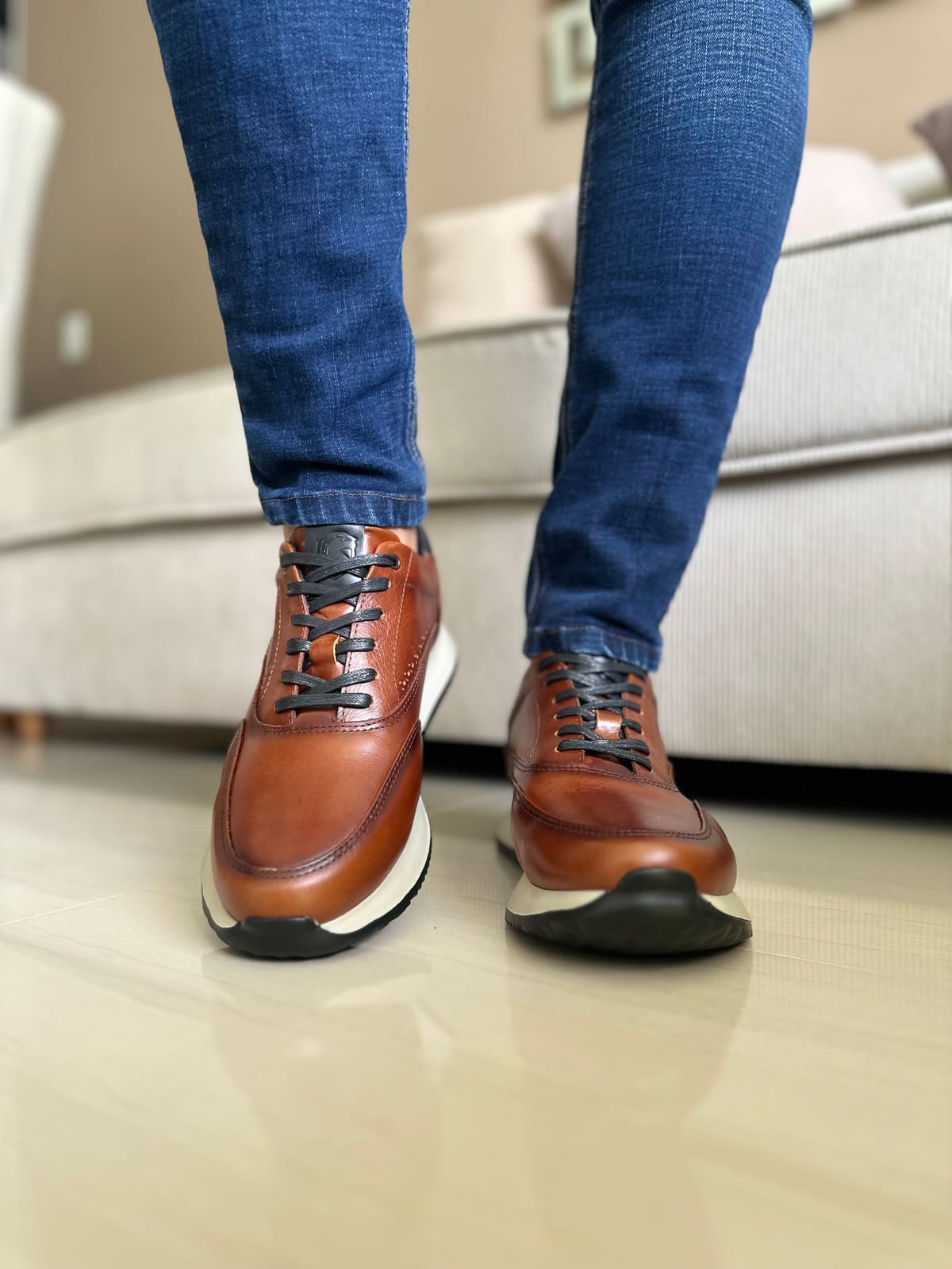 SNEAKERS TOPAXI- CUERO LISO CONAC REF:T15 imagen 3