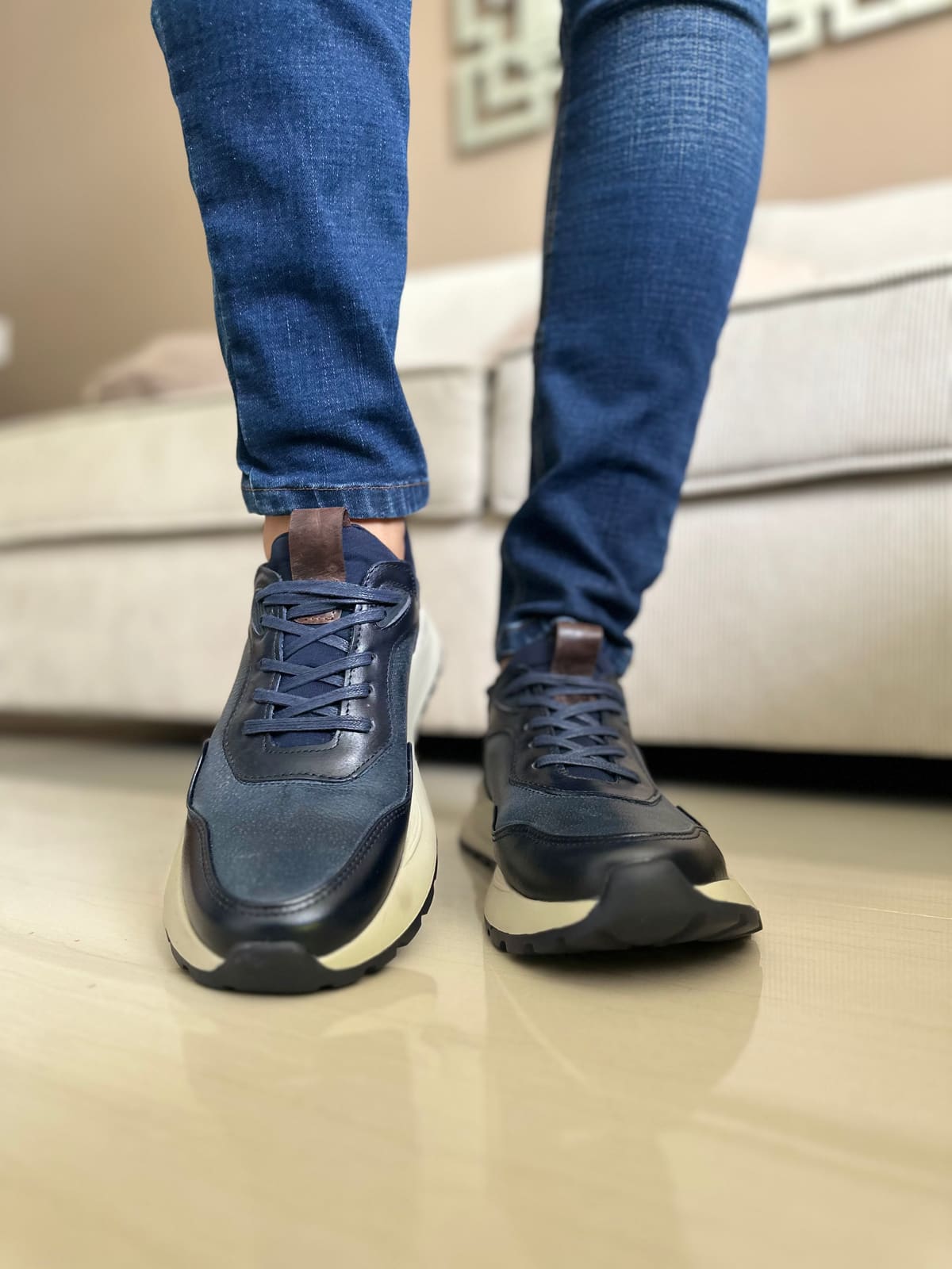 SNEAKERS BIN AZULES -CUERO REF: 3308 imagen 2
