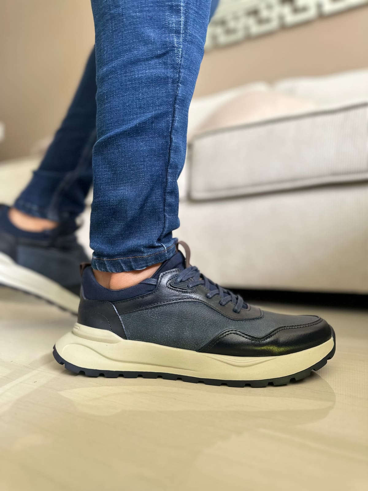 SNEAKERS BIN AZULES -CUERO REF: 3308 imagen 3