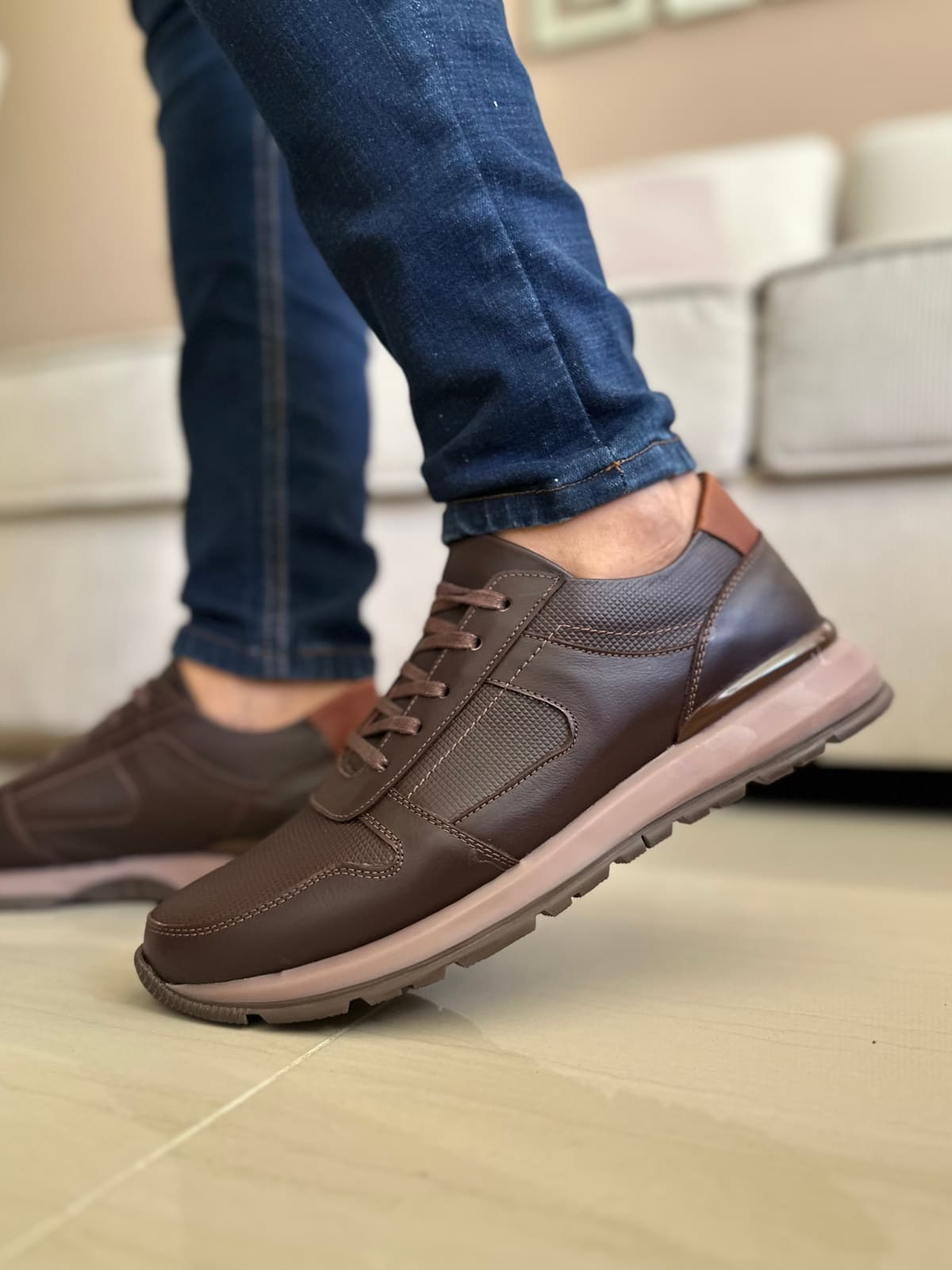 SNEAKER MERINO - EN CUERO - PARA HOMBRE - REF: FRK 2822 imagen 3