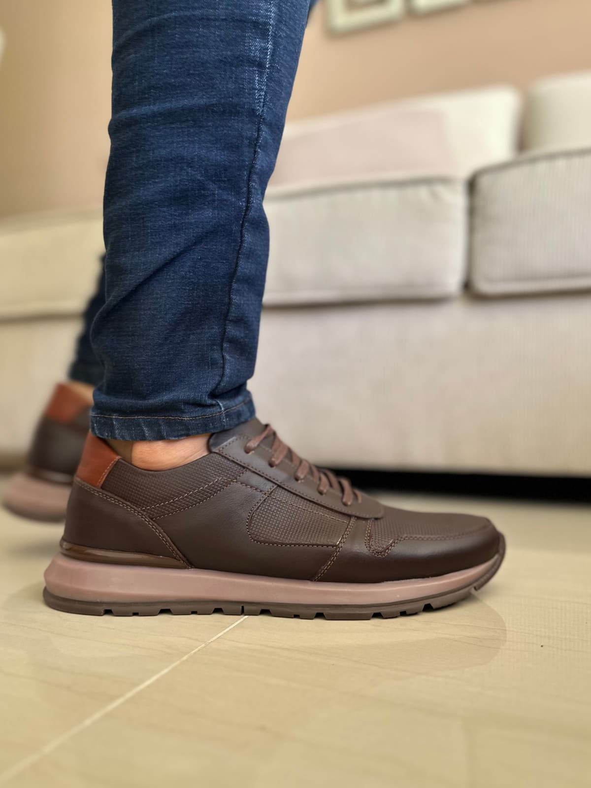 SNEAKER MERINO - EN CUERO - PARA HOMBRE - REF: FRK 2822 imagen 4
