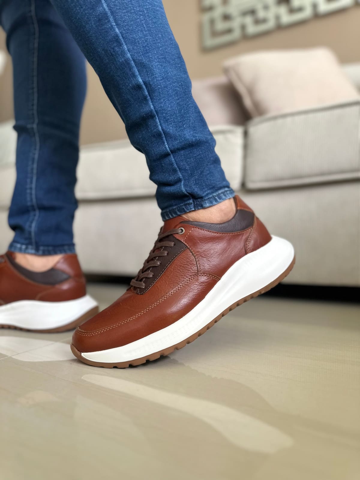 SNEAKER - EN CUERO - PARA HOMBRE -REF 90-0 imagen 3