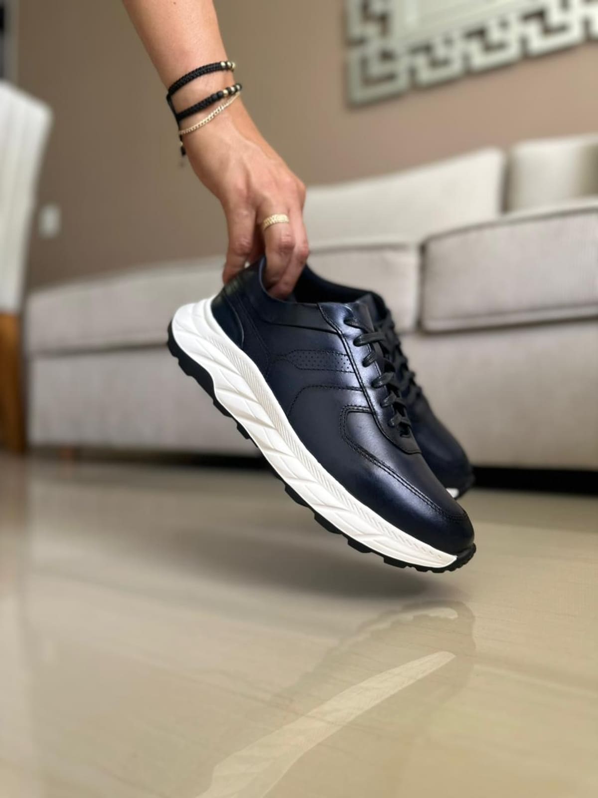 SNEAKERS CRIL - CUERO LISO-AZUL OSCURO REF: MAKU imagen 2
