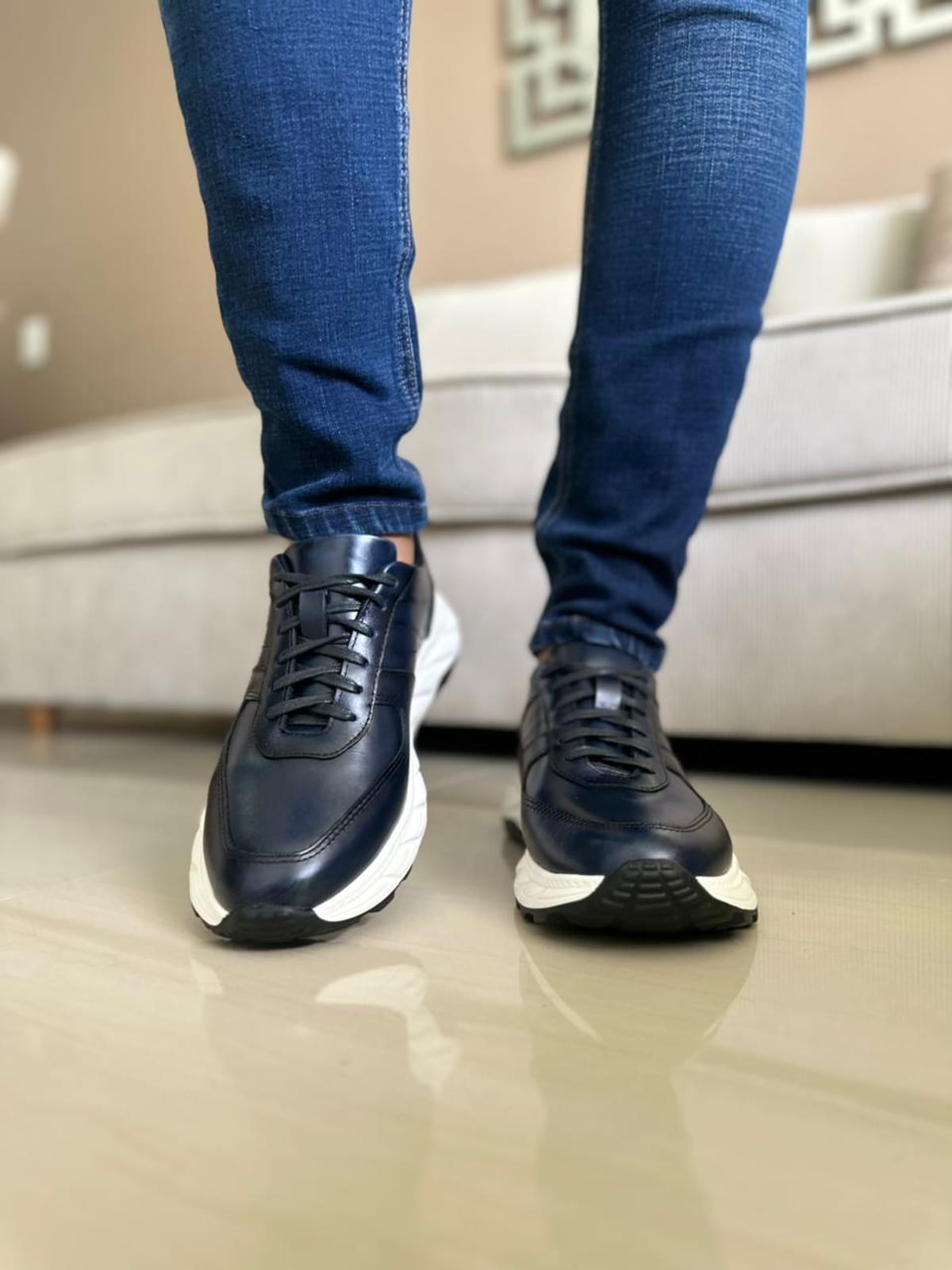 SNEAKERS CRIL - CUERO LISO-AZUL OSCURO REF: MAKU imagen 3