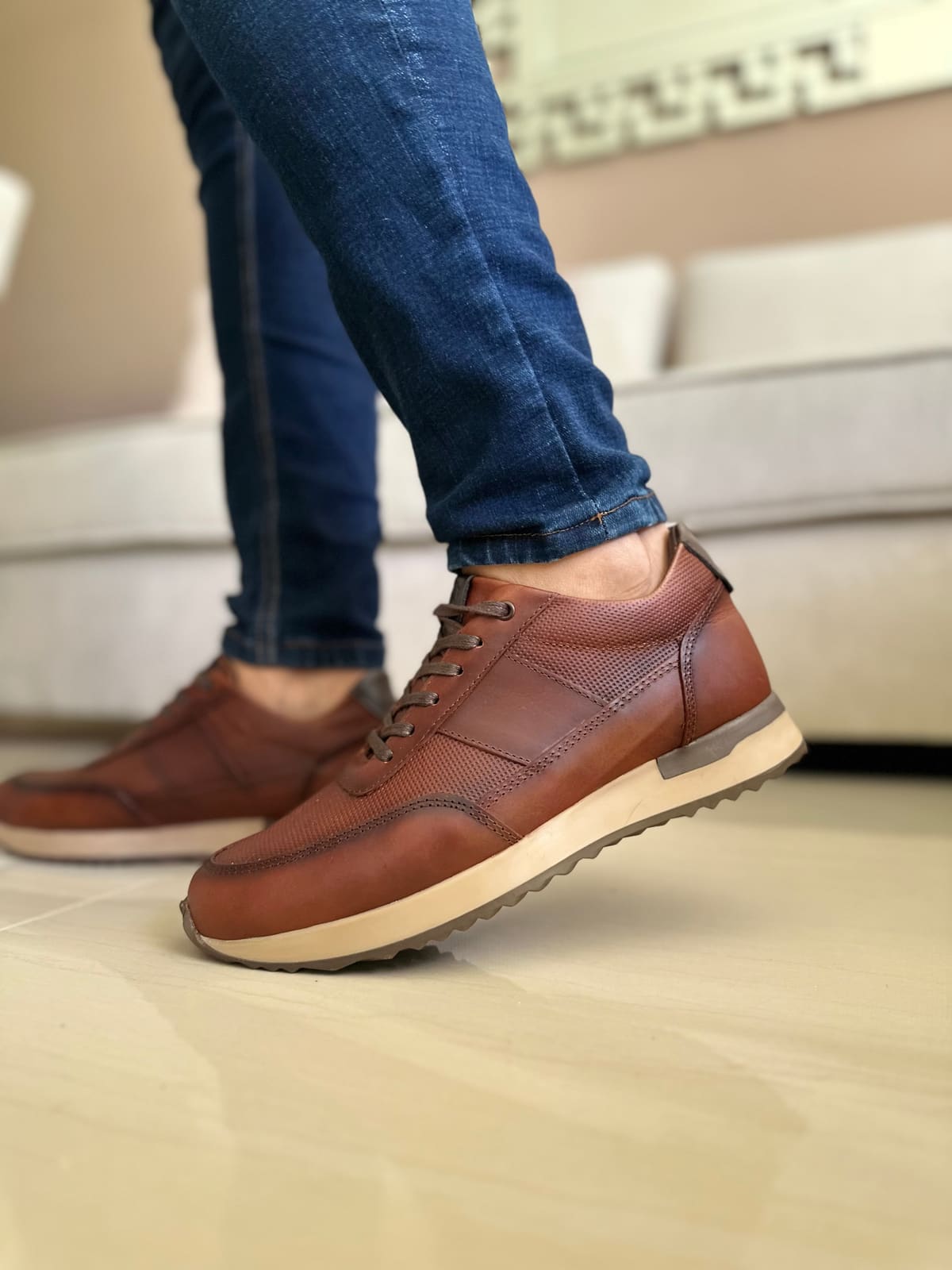SNEAKER YANKEN - EN CUERO - PARA HOMBRE - REF: B92 imagen 4