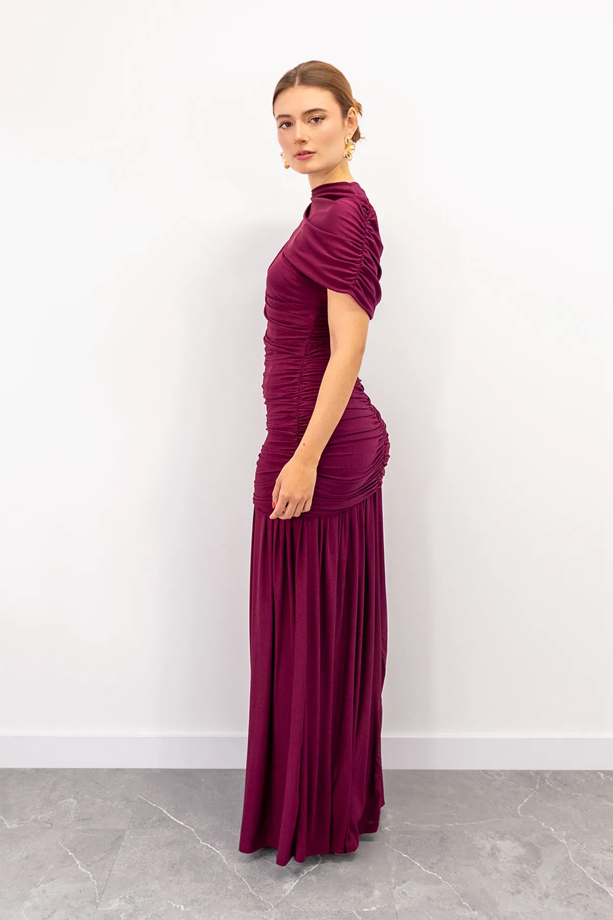Vestido Ajuste Drapeado Uva imagen 2