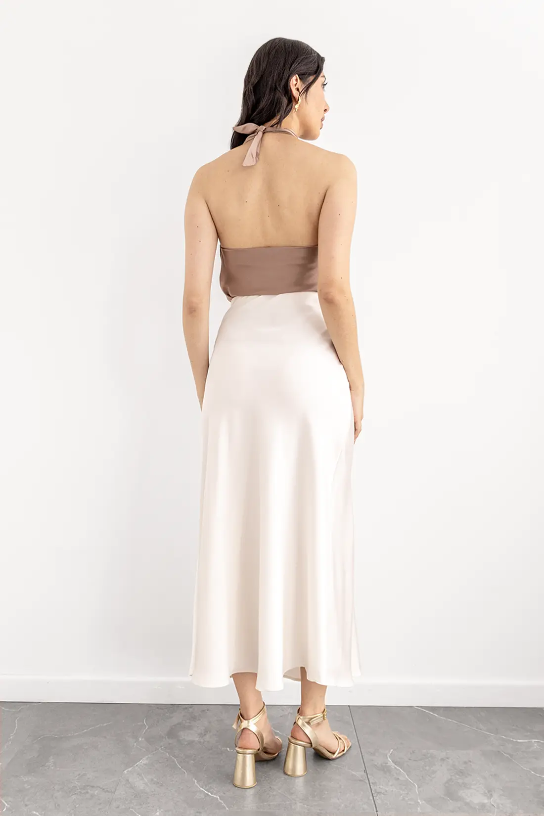 Falda en Satin Marfil imagen 2