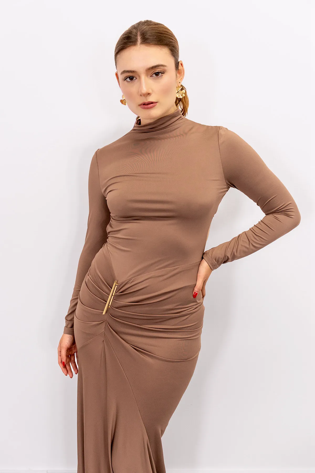 Vestido Ajustado Manga Larga Moka imagen 3