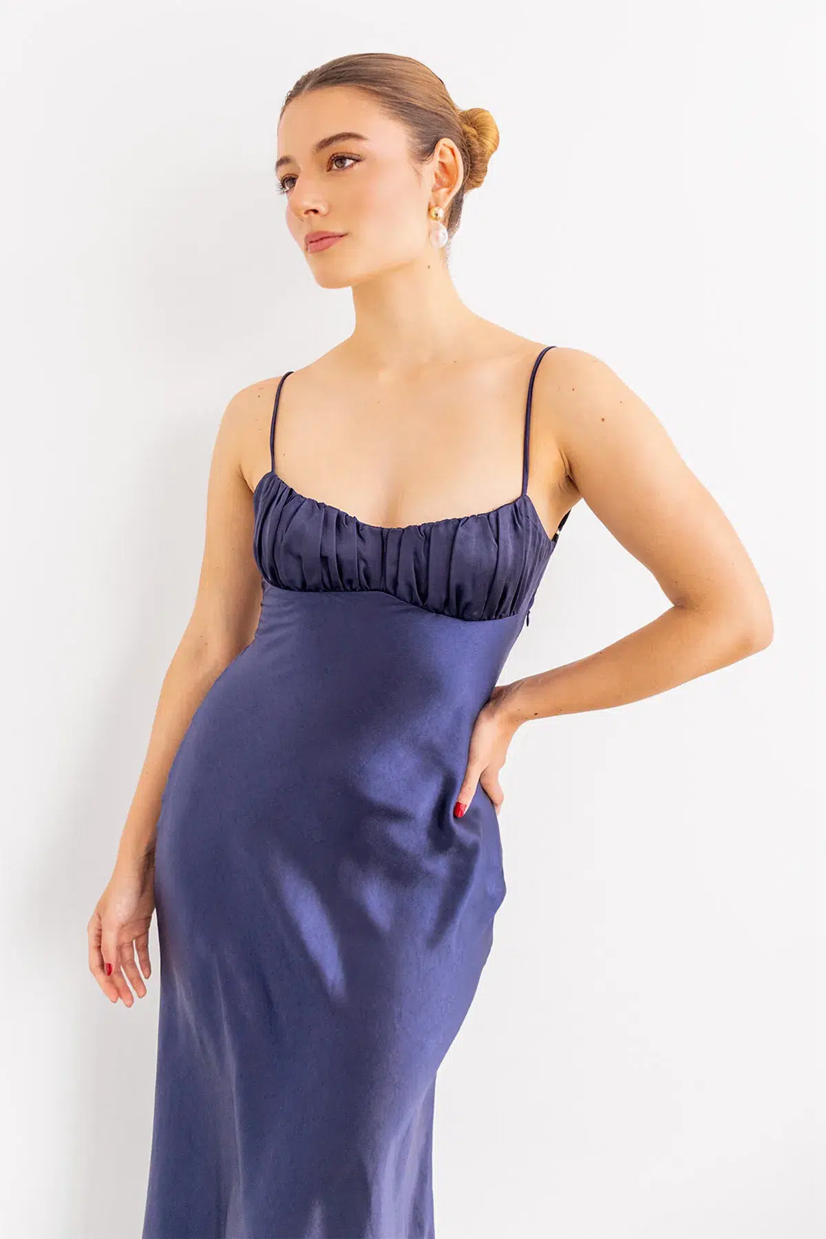 Vestido Espalda Nudo Azul Noche imagen 3