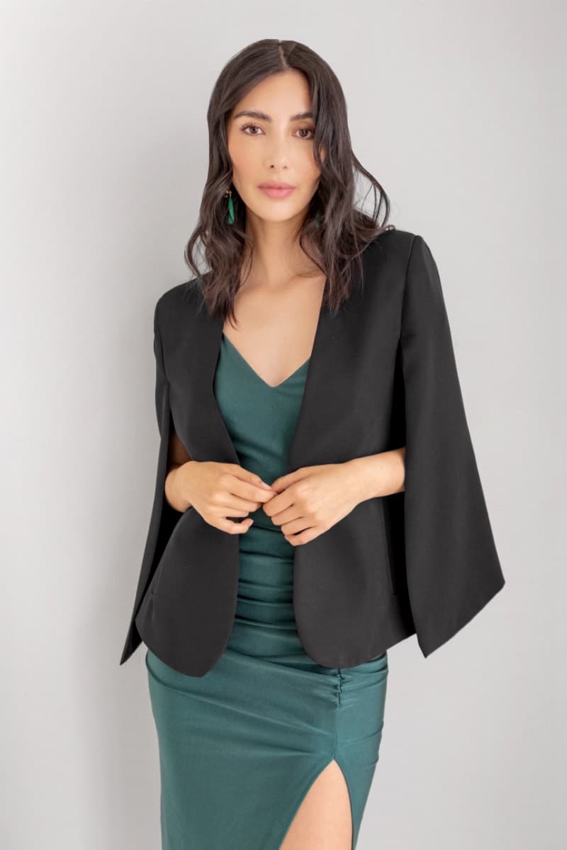 Blazer Capa Negro imagen 4