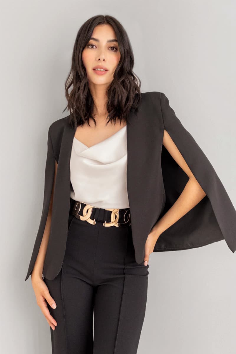 Blazer Capa Negro imagen 6