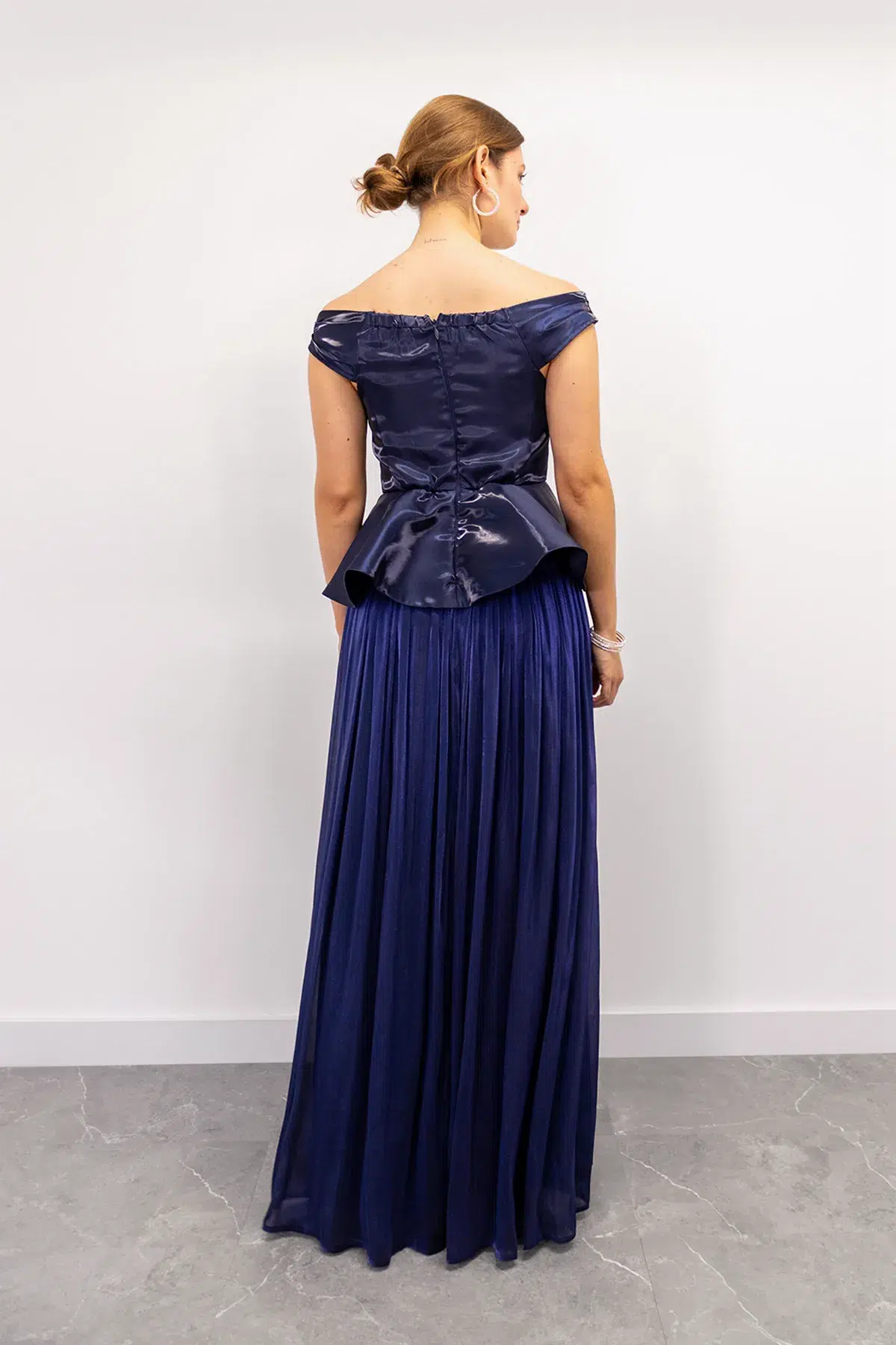 Vestido Blusa Peplum Azul Noche imagen 3