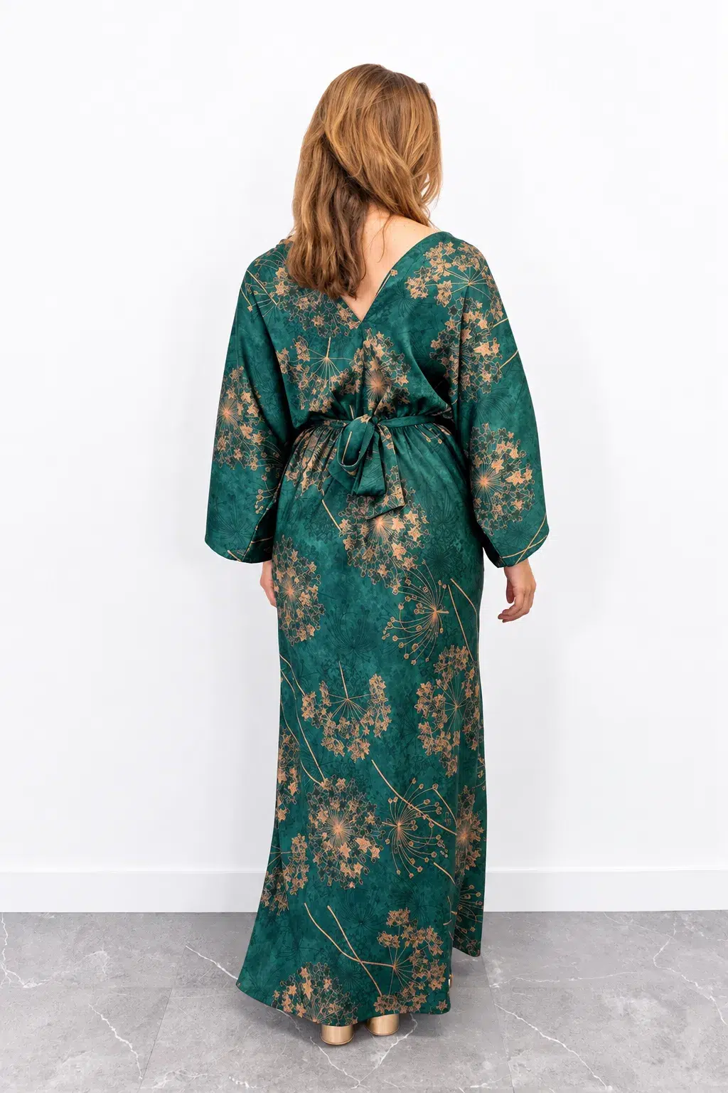 Vestido Kimono Print Verde imagen 2