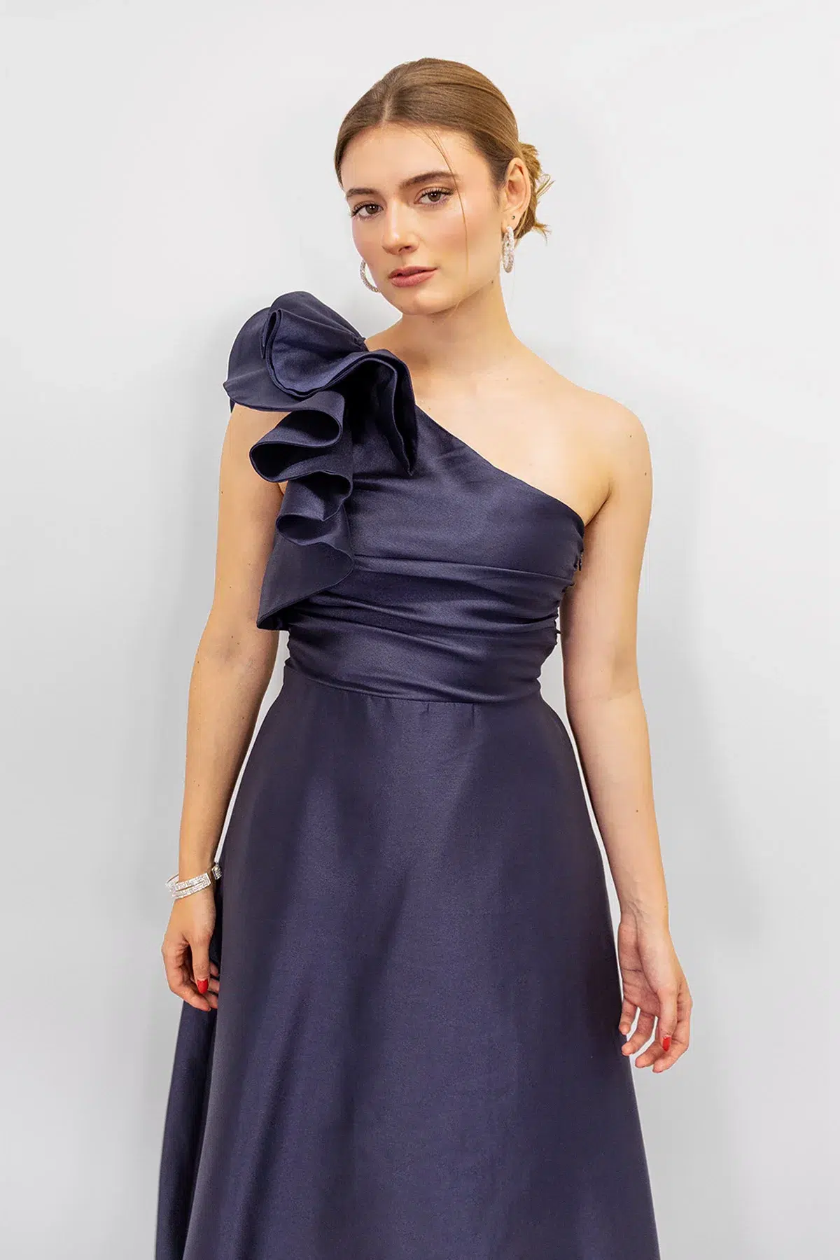 Vestido Asimetrico Boleros Falda en A Azul imagen 3