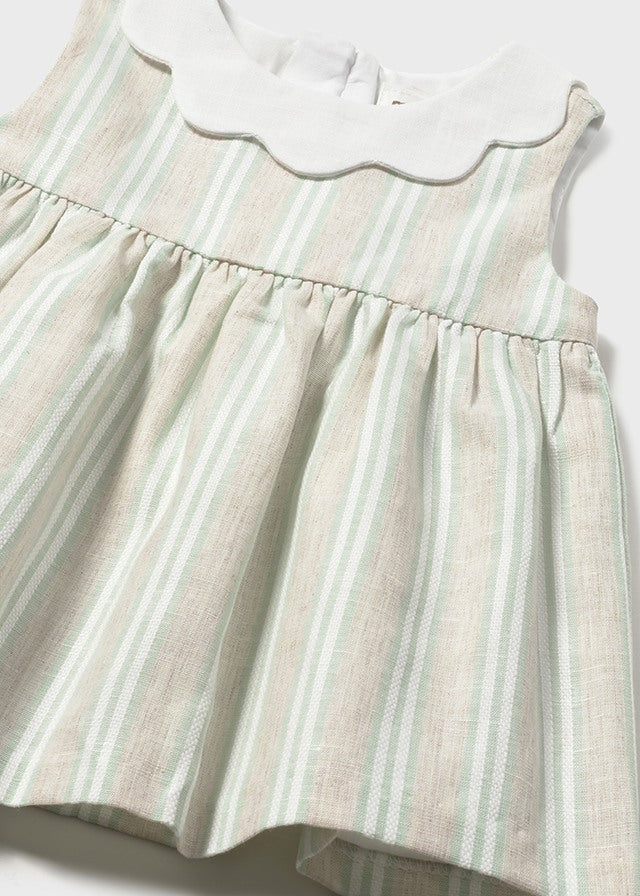 Vestido Rayas Lino Mint imagen 2