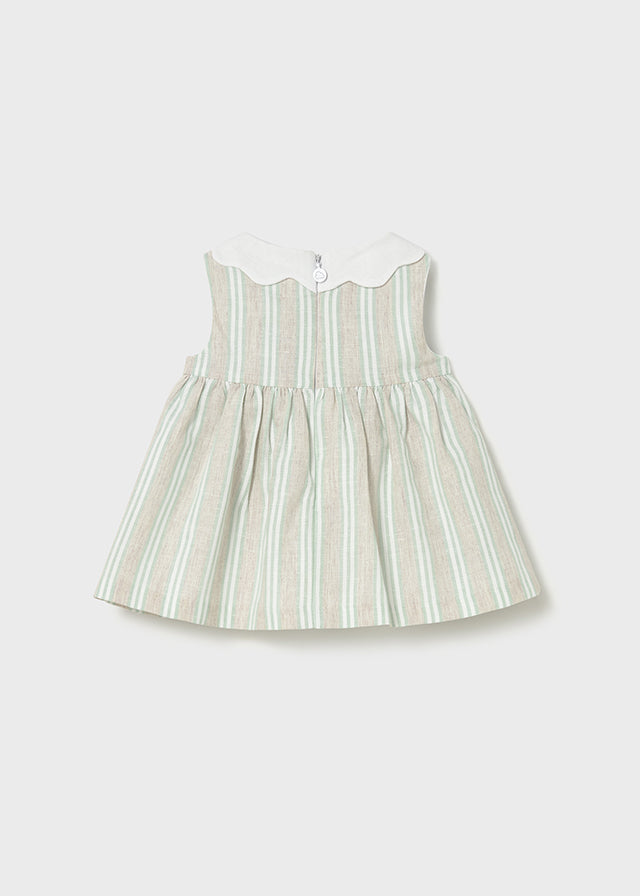 Vestido Rayas Lino Mint imagen 3